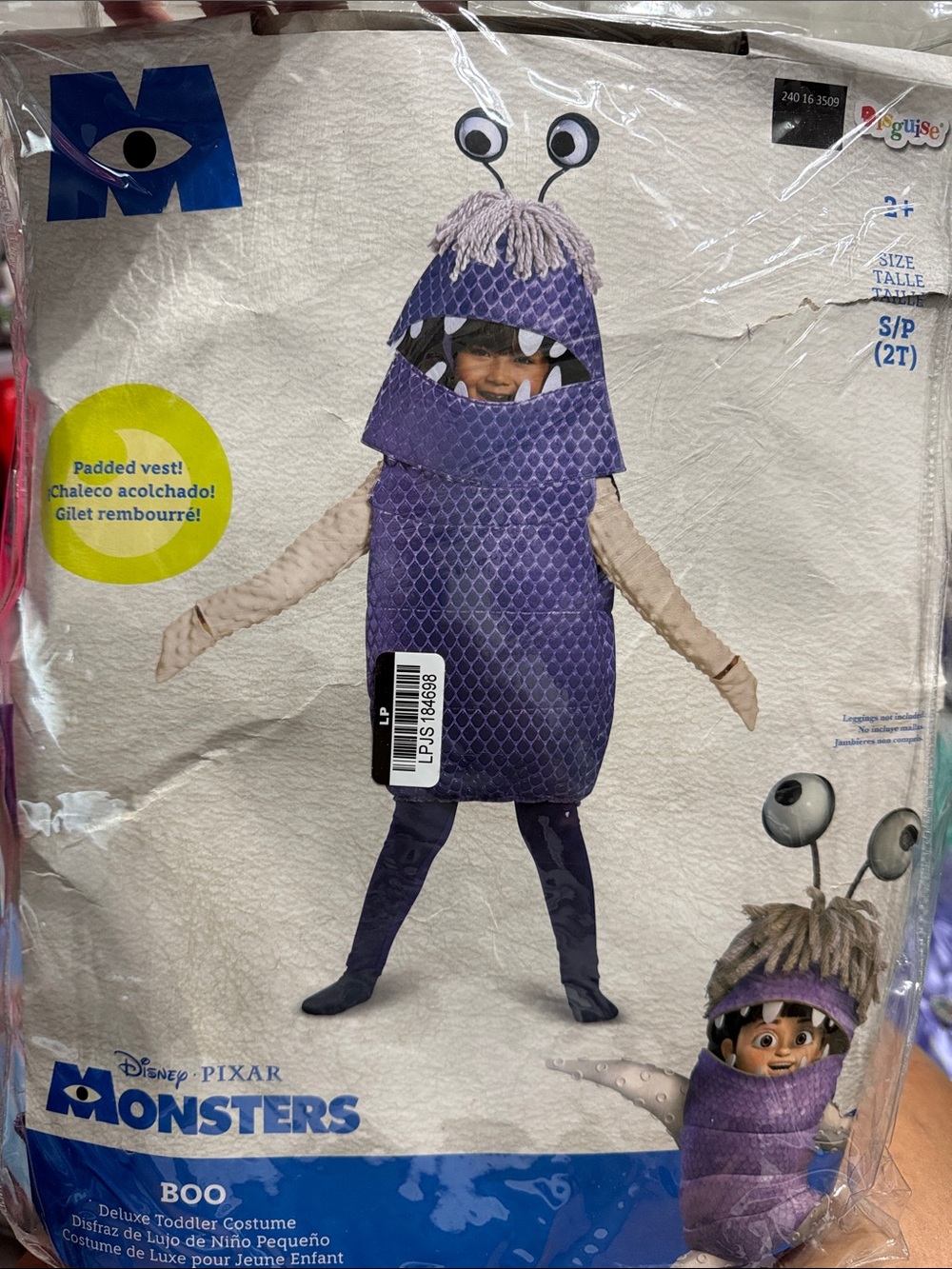 Boo Monsters Inc. Purple Toddler Costume (2T)